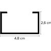 MONTANTE TIPO C PER CONTROSOFFITTI mm 26 x 48 - mt 3 Q.TA 10