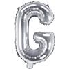 PartyDeco Palloncino in foil Lettera ''G'', 35 cm, argento (1 scatola / 50 pezzi)