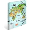 HERMA Portfolio Folder A4 World Map Corner Folder Made of Cardboard with Nursery
