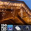 Tenda Luminosa Natalizia 150 LED con Flash Bianco Caldo 3MT Esterno Prolungabile