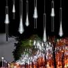 Luci di Natale Esterno Natalizi LED Effetto Pioggia Stella Cadente Bianco Freddo