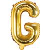 PartyDeco Palloncino in foil Lettera ''G'', 35 cm, oro (1 scatola / 50 pezzi)
