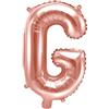 PartyDeco Palloncino in foil Lettera ''G'', 35 cm, oro rosa (1 scatola / 50 pezzi)