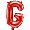 PartyDeco Palloncino in foil Lettera ''G'', 35 cm, rosso (1 scatola / 50 pezzi)