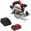 Einhell Sega circolare TE-CS 18/165-1 (1x3Ah) | PXC | 18 V | Lama Ø 165 mm | Profondità taglio 54 mm | Regolazione senza attrezzi | Luce LED | batteria 3,0 Ah + caricatore