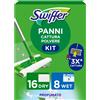 KIT 3D MANICO SCOPA 16 PANNI PAVIMENTI 8 LAVAPAVIMENTI CATTURA POLVERE ACCESSORI
