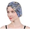 Reusable Blue Sleeping Hat Double Layer Hair Protector Elastic Wrap Cap