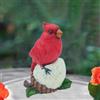 Statua di uccello rosso di Natale, decorazione da tavolo per portico