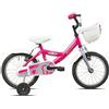 Legnano Mountain Bike acciaio 14 con rotelle BIMBA Fucsia Glossy (1 vel)