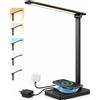 Purpurio Lampada da Scrivania a Led con Ricarica Wireless Qi 50 Modalità 5