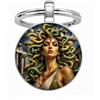 ARYASTYLE Portachiavi, gioiello borsa cabochon mitologia serpenti Medusa.