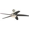 Westinghouse Ventilatore Con Lampada LED e Telecomando Bendan Cromo Opaco Wengè 132 CM