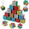 Fentar 30 Pezzi Cubo di Rubik Mini 3x3 Piccoli Rompicapi con Portachiavi Bambini