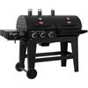 Char-Griller Double Play Barbecue Combinato a Gas e Carbonella con Bruciatore Laterale, Potenza 15,5 kW, Superficie di Cottura 7.561 cm², Nero