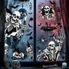 Supzone Adesivi Finestre Halloween Vetrofanie Scheletro Pipistrelli Nero Bianco