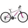 Sport1 Bici 24 Pollici Bianco Rosa Shimano Bicicletta Donna Mountain Bike