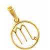 CIONDOLO ZODIACALE, MEDAGLIA, ORO GIALLO 18K, 750, SCORPIONE, DIAMETRO 12 MM