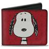 Peanuts Bi-Fold Wallet Peanuts Snoopy Face and Profile Pose Reds
