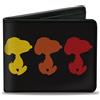 Peanuts Bi-Fold Wallet Peanuts Snoopy Silhouette Pose Black/Rainbow Multi Color