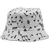 Music Note Fisherman Hat Breathable Cotton Durable Bucket Hat for Outdoor Use