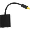 Digital Optical Audio Splitter Plastic 1 Input 2 Output Black