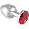Rimba Erotic Fashion - analplug, metall, silber und rot Metall 7,3 cm lang, 1er-Pack (1 x 1 Stück)
