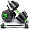 Tradeshop Kit 2in1 Bilanciere + Manubri con Pesi Regolabili Componibili Tot 40 Kg Palestra