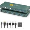 GREATHTEK USB3.0 KVM Switch 4 PC 1 Monitor 4K@60Hz Commutatore KVM HDMI 4 Porte