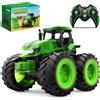HappyGoLucky Trattore Telecomandato per Bambini con Luce 2,4 GHz Verde Trattore