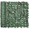 Rotolo di Siepe Artificiale Anti UV in PE 300x100cm Verde Scuro per Balcone e