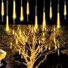Luci Natale da Esterno Natalizie LED Effetto Pioggia Stella Cadente Bianco Caldo