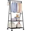 Stand Appendiabiti Attaccapanni Legno MDF e Metallo Nero Camera da Letto Stender