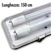 Plafoniera LED Stagna 150cm 2 Tubo Neon IP65 per Soffitto Parete Completa