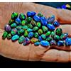 Lotto Cabochon Opale Nera Etiope Welo, Opale Naturale Fire, Vari Pezzi
