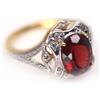 PNG Anello In Argento Sterling 925 Con Granato Rosso E Zircone Bianco Taglia 7