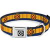 Marvel Comics Dog Collar XMB-X-Men Icon Black/Silver Gradient X-Men Cyclops Utility Strap Blue