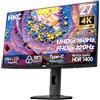 HKC Monitor Gaming Mini LED 27 Pollici, UHD 160Hz/FHD 320Hz, USB-C 90 W | HDR1400 4k Monitor, 1ms MPRT, Adaptive Sync, 98% DCI-P3, USB 3.0, HDMI 2.1, DP1.4, VESA 100×100, G27M7Pro