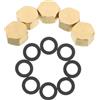 Brass Threaded Pipe Caps with Rubber Washer Durable for Washing Machine Hose
