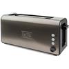 BLACK+DECKER BXTO1000E - Tostapane in acciaio inossidabile da 1000W con slot extra large 42x260mm. 7 livelli di tostatura. Sistema autocentrante. Funzioni: Annulla, Riscalda e Scongela.