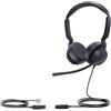 Yealink YHS36 E2 Dual Cuffie cablate con QD a RJ9, microfono Cancelling, audio HD Wideband, archetto ergonomico, auricolari in pelle, compatibile con telefoni desc IP
