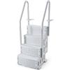 VEVOR Scaletta per Piscina a 4 Gradini con Corrimano Doppio, Gradini Antiscivolo Resistenti, Scaletta Sicurezza per Piscina, Carico Massimo 181,4 kg Piscine Interrate Fuori Terra 122-137 cm Grigio