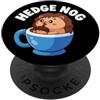 Hedgehog Christmas Funny Hedge Nog Gift Divertente zabaione natalizio a forma di riccio, gioco di parole PopSockets PopGrip Adesivo