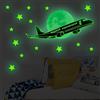Adesivi in plastica PVC stelle luminose e luna nel buio stella soffitto parete c