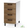 CASSETTIERA MOBILE CUCINA 4 CASSETTI 40X50XH85 CM NOCE NATURALE BASE PIANO LAVOR