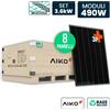 V-TAC Set 3.6kW con 8 Pannelli Solari AIKO 490W Nero V-TAC AIKO-A490-MCE54DW