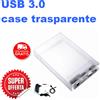 CASE BOX ESTERNO PER HARD DISK SATA 3,5" USB 2.0 3.0 HDD trasparent CUSTODIA psp
