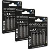Panasonic 12X Panasonic Eneloop Pro AA 2500mAh 1.2V NiMH Batterie Ricaricabili