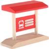 Set di Accessori per Treni in Legno Che Include Omino, Stazione, Stazione Degli
