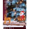 Kaemingk Babbo Natale luminoso su slitta con renna in acrilico, 30cm per esterno