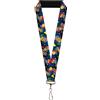 Buckle-Down Comedy Central Lanyard, Rocket Power Character Poses Shapes Cool Gray Multi Colo